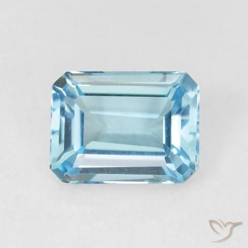 2.04ct Natürlicher Himmerlblau Topas, Smaragdschliff, VVS
