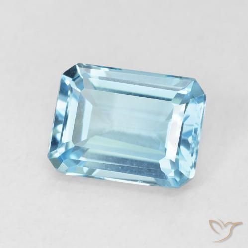 9,17 ctw natürlicher Himmerlblau Topas, Oktagonschliff, VVS