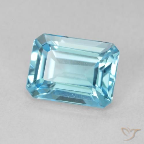9,17 ctw natürlicher Baby blau Topas, Oktagonschliff, VVS