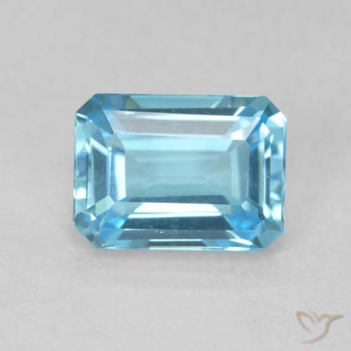 1.85ct Natürlicher Swiss Blue Topas, Smaragdschliff, VVS