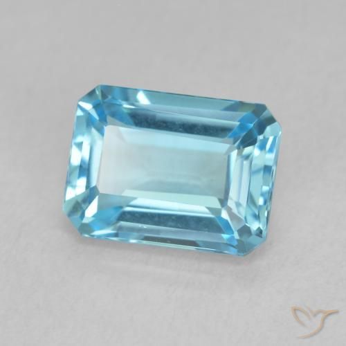9,17 ctw natürlicher Swiss Blue Topas, Oktagonschliff, VVS