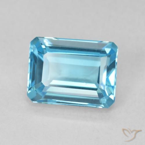 9,17 ctw natürlicher Swiss Blue Topas, Oktagonschliff, VVS