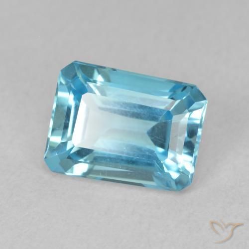 9,17 ctw natürlicher Swiss Blue Topas, Oktagonschliff, VVS