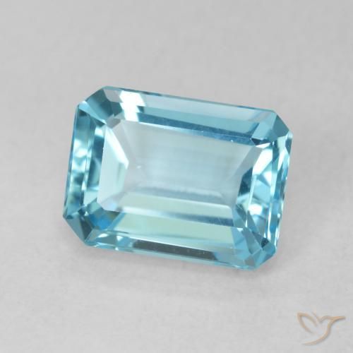 9,17 ctw natürlicher Swiss Blue Topas, Oktagonschliff, VVS