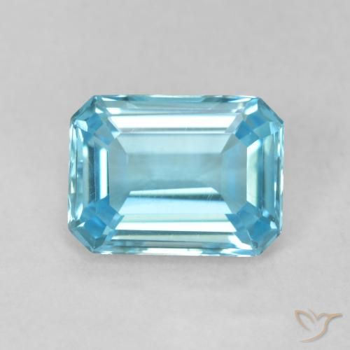 1.82ct Natürlicher Himmerlblau Topas, Smaragdschliff, VVS
