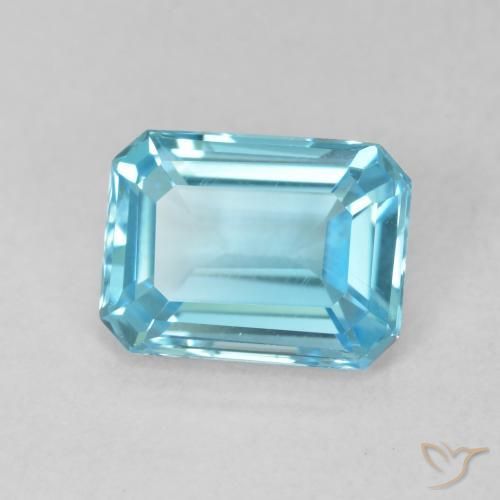 9,17 ctw natürlicher Himmerlblau Topas, Oktagonschliff, VVS