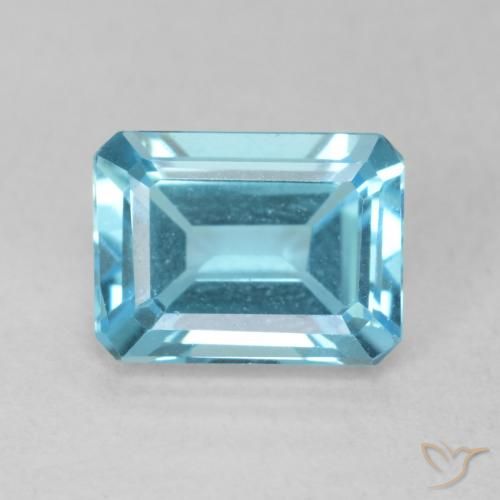 2.15ct Natürlicher Tiefes Maya-Blau Topas, Smaragdschliff, VVS