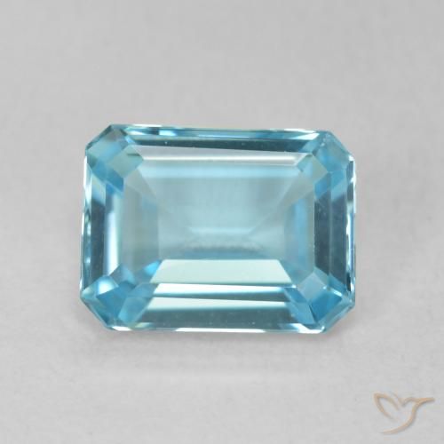 1.87ct Natürlicher Baby blau Topas, Smaragdschliff, VVS