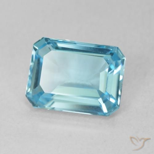 9,17 ctw natürlicher Baby blau Topas, Oktagonschliff, VVS