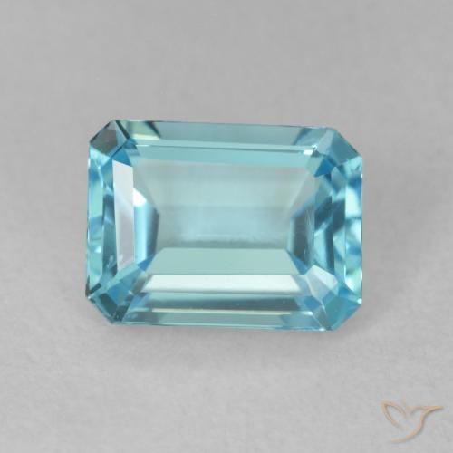 1.99ct Natürlicher Swiss Blue Topas, Smaragdschliff, VVS