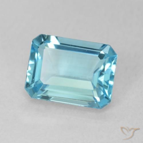 9,17 ctw natürlicher Swiss Blue Topas, Oktagonschliff, VVS