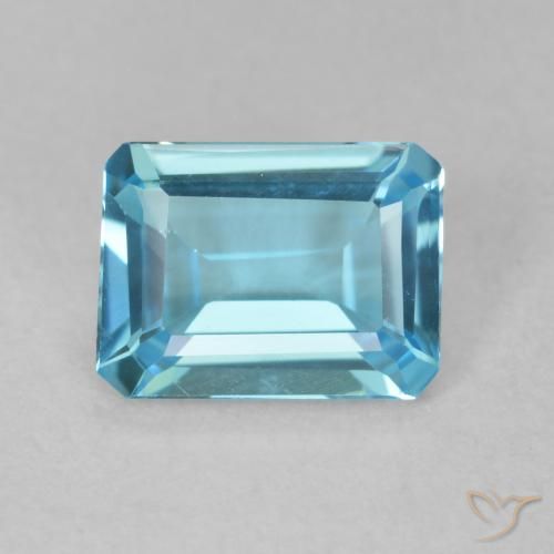 1.65ct Natürlicher Swiss Blue Topas, Smaragdschliff, VVS