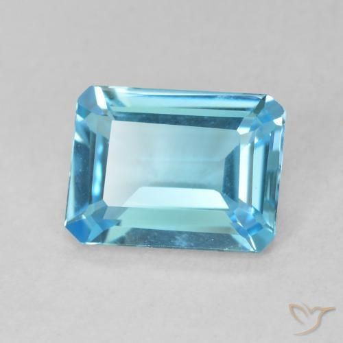 9,17 ctw natürlicher Swiss Blue Topas, Oktagonschliff, VVS