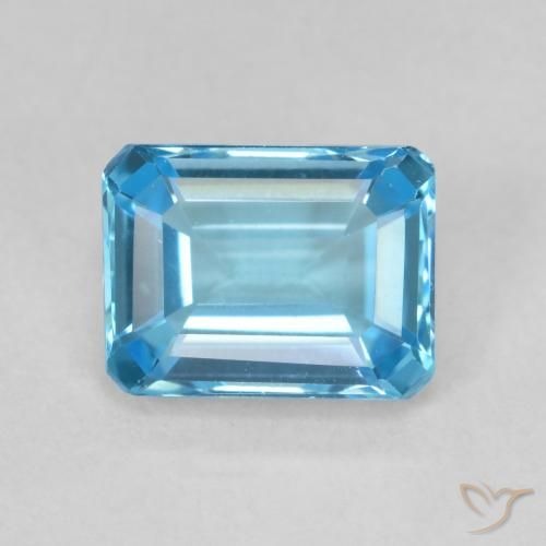 2.00ct Natürlicher Swiss Blue Topas, Smaragdschliff, VVS