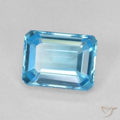 9,17 ctw natürlicher Swiss Blue Topas, Oktagonschliff, VVS