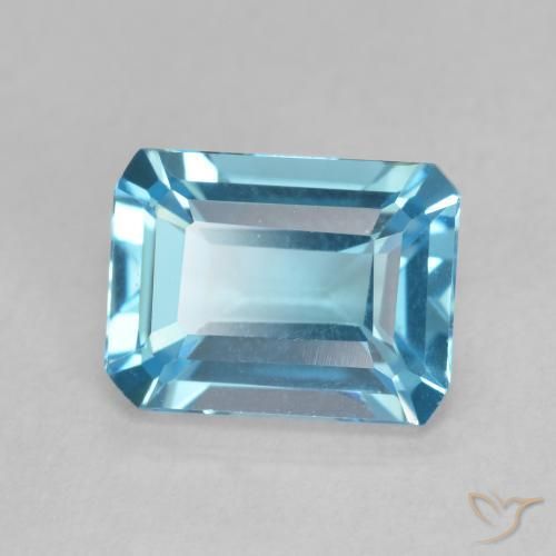 9,17 ctw natürlicher Swiss Blue Topas, Oktagonschliff, VVS