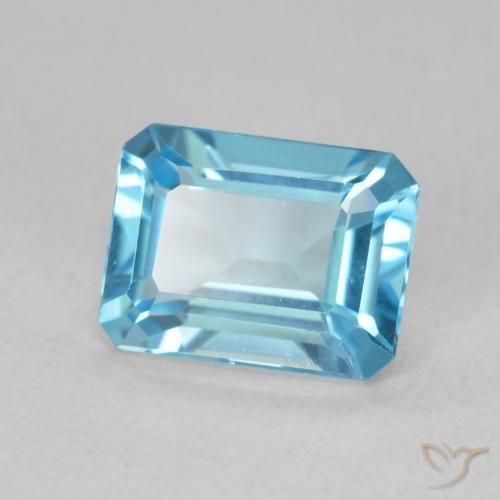 9,17 ctw natürlicher Swiss Blue Topas, Oktagonschliff, VVS