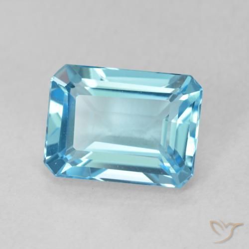 9,17 ctw natürlicher Swiss Blue Topas, Oktagonschliff, VVS