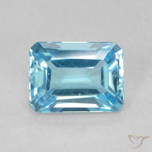 2.00ct Natürlicher Swiss Blue Topas, Smaragdschliff, VVS