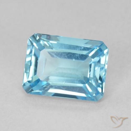 9,17 ctw natürlicher Swiss Blue Topas, Oktagonschliff, VVS