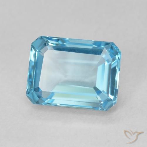 9,17 ctw natürlicher Swiss Blue Topas, Oktagonschliff, VVS