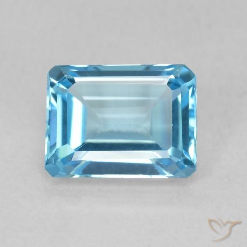 2.15ct Natürlicher Swiss Blue Topas, Smaragdschliff, VVS