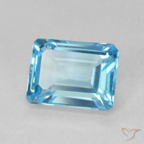 9,17 ctw natürlicher Swiss Blue Topas, Oktagonschliff, VVS