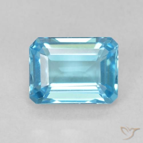 2.03ct Natürlicher Swiss Blue Topas, Smaragdschliff, VVS