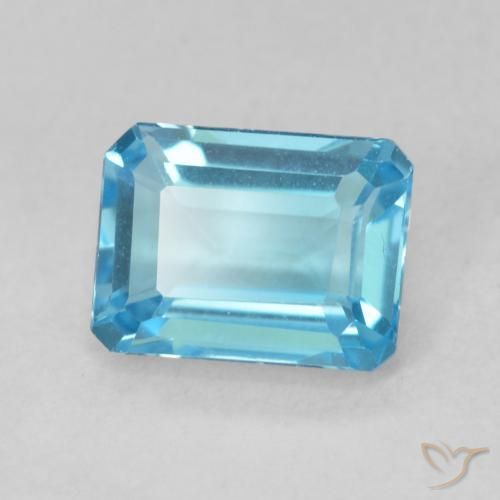 9,17 ctw natürlicher Swiss Blue Topas, Oktagonschliff, VVS
