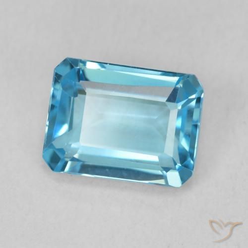 9,17 ctw natürlicher Swiss Blue Topas, Oktagonschliff, VVS