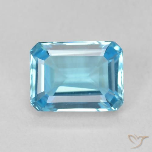 1.96ct Natürlicher Swiss Blue Topas, Smaragdschliff, VVS