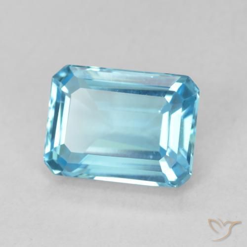 9,17 ctw natürlicher Swiss Blue Topas, Oktagonschliff, VVS