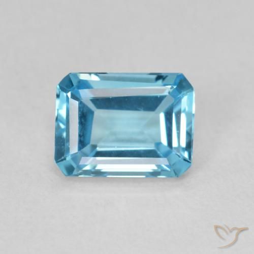 1.81ct Natürlicher Swiss Blue Topas, Smaragdschliff, VVS