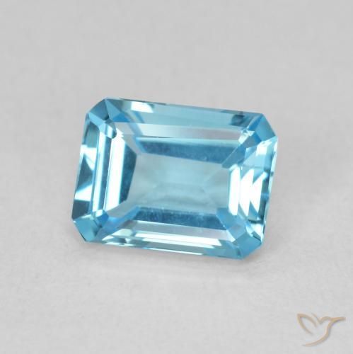 9,17 ctw natürlicher Swiss Blue Topas, Oktagonschliff, VVS