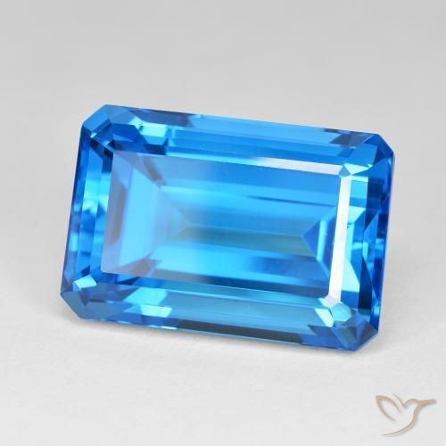 9,17 ctw natürlicher Swiss Blue Topas, Oktagonschliff, IF