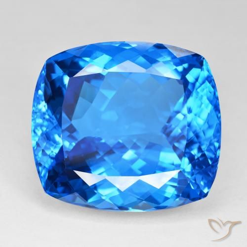 121.81ct Natürlicher Swiss Blue Topas, Kissen, IF