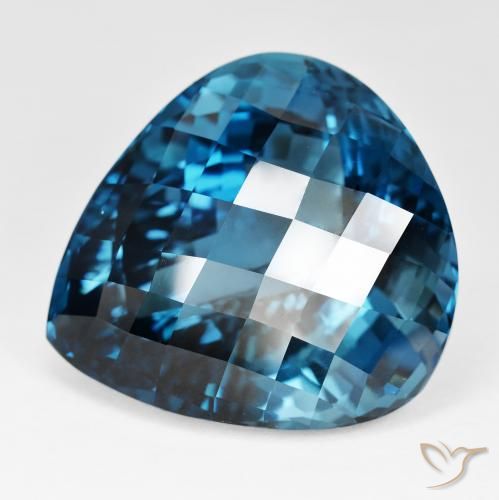 151.24ct Natürlicher London Blau Topas, Birnenform, IF