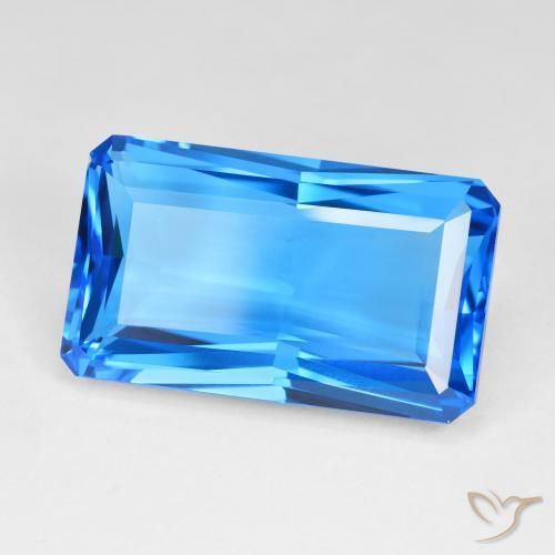 9,17 ctw natürlicher Tiefes Schweizer Blau Topas, Oktagonschliff, IF