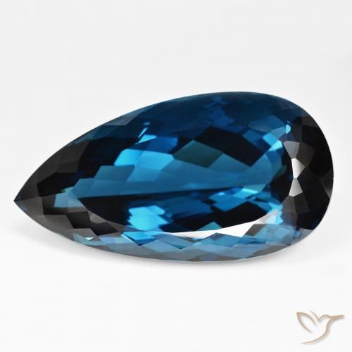 205.95ct Natürlicher London Blau Topas, Birnenform, IF