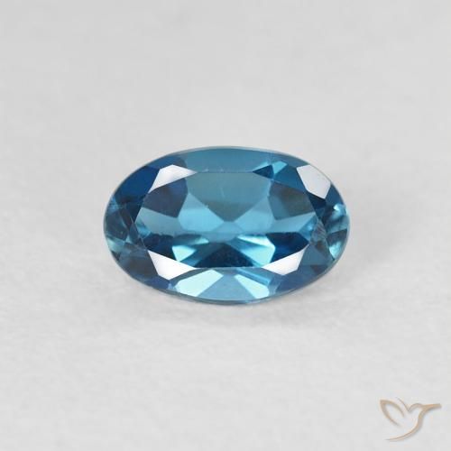 0.57ct Natürlicher London Blau Topas, Oval, VVS-VS