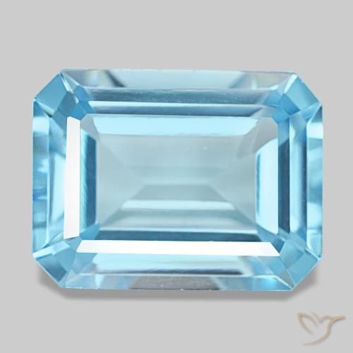 14.46ct Blauer Topas, Smaragdschliff, VVS