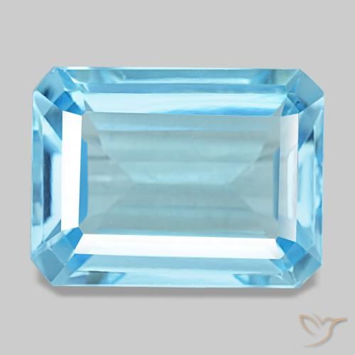 14.71ct Blauer Topas, Smaragdschliff, VS