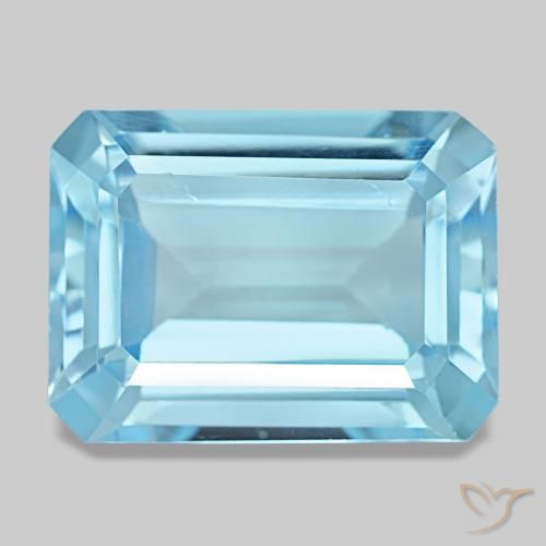 15.53ct Blauer Topas, Smaragdschliff, VS