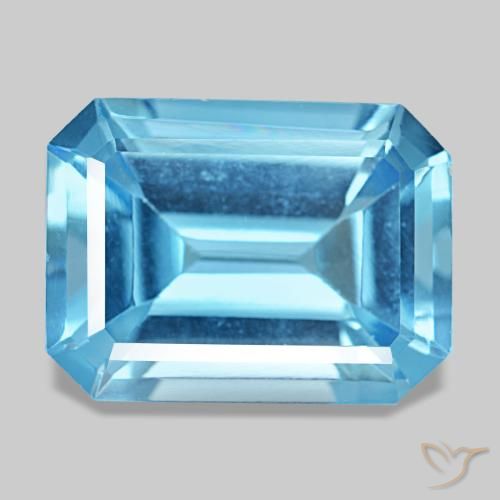 13.28ct Blauer Topas, Smaragdschliff, VS