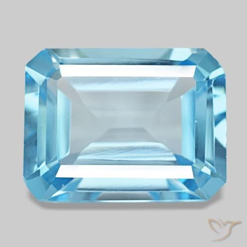 13.53ct Blauer Topas, Smaragdschliff, VS