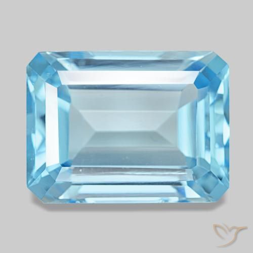 15.82ct Blauer Topas, Smaragdschliff, VVS-VS