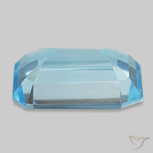 12,60 ctw natürlicher blauer Topas, Smaragdschliff, VVS