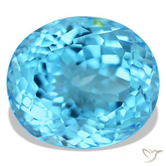 23,74 ctw natürlicher blauer Topas, Oval Schliff, VS