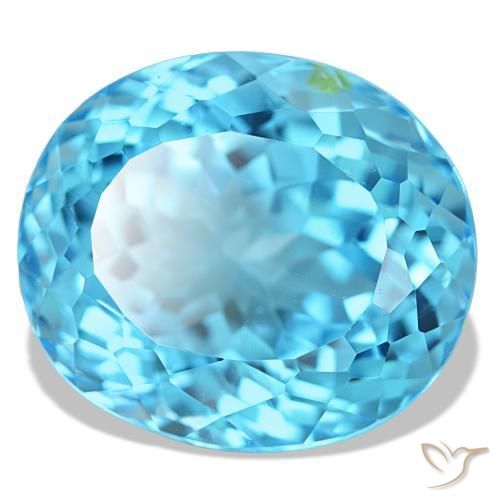 23,74 ctw natürlicher blauer Topas, Oval Schliff, VS