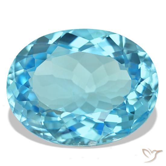 25,75 ctw natürlicher blauer Topas, Oval Schliff, VS